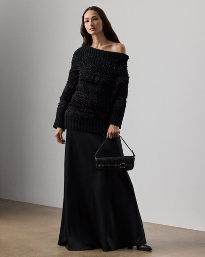 Ralph Lauren Embellished OfftheShoulder Sweater