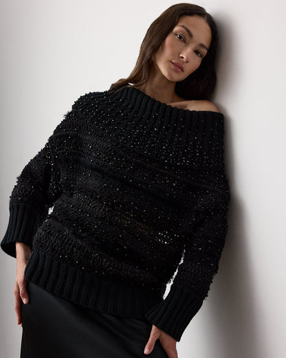 Ralph Lauren Embellished OfftheShoulder Sweater