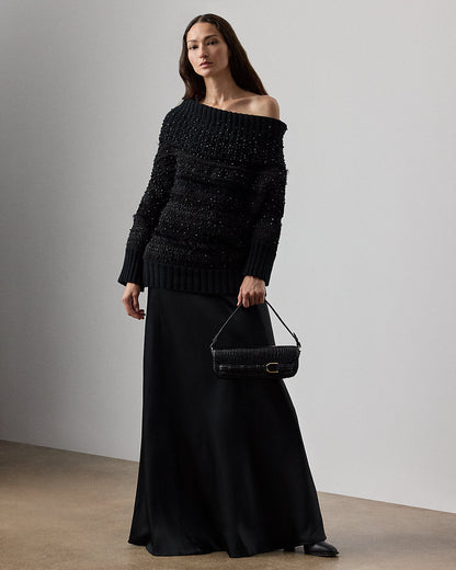 Ralph Lauren Embellished OfftheShoulder Sweater