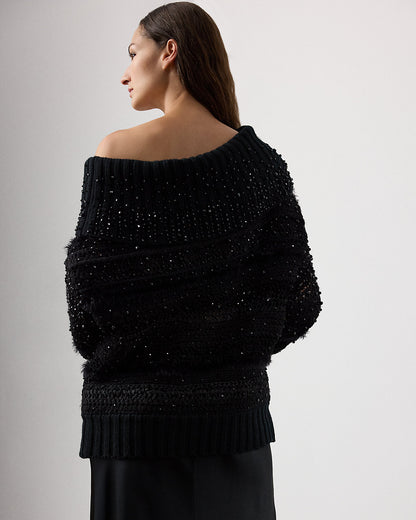 Ralph Lauren Embellished OfftheShoulder Sweater