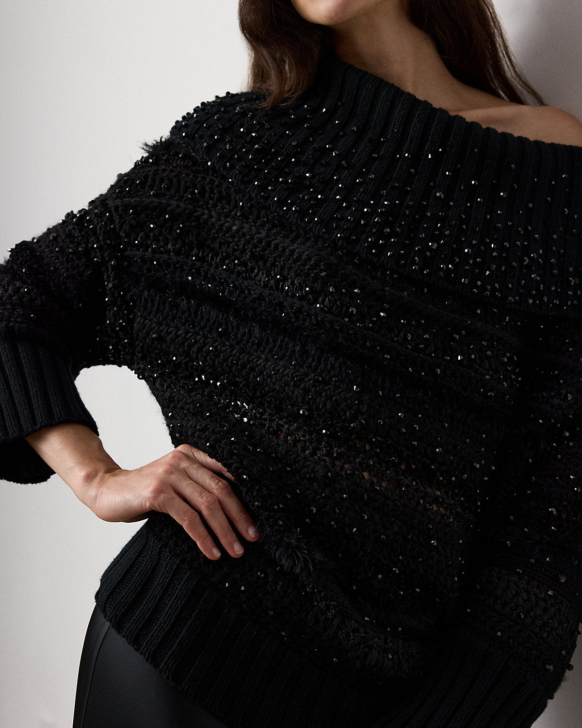 Ralph Lauren Embellished OfftheShoulder Sweater