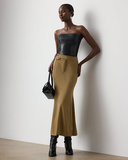 Ralph Lauren Teyanna Wool Gabardine Skirt