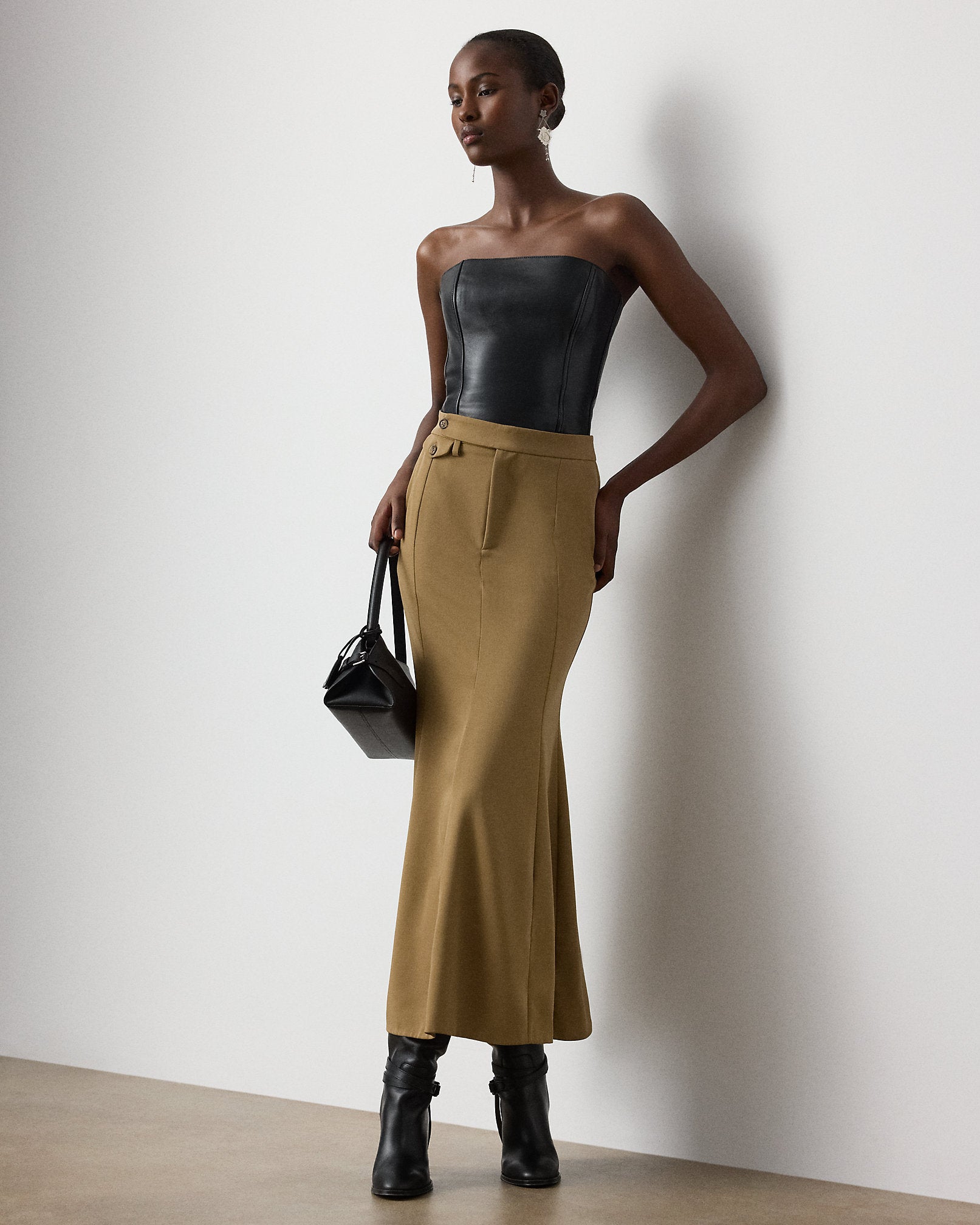 Ralph Lauren Teyanna Wool Gabardine Skirt