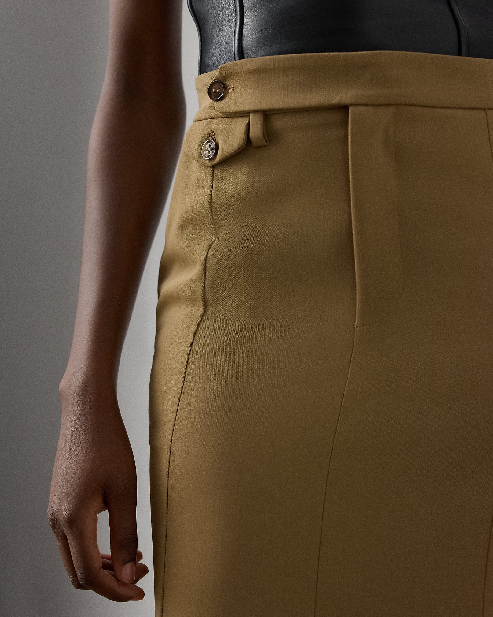 Ralph Lauren Teyanna Wool Gabardine Skirt