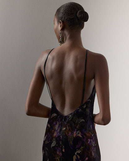 Ralph Lauren Shayna Embellished Floral Evening Dress