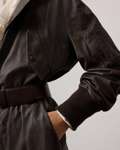Ralph Lauren Vaughn Distressed Lambskin Jumpsuit