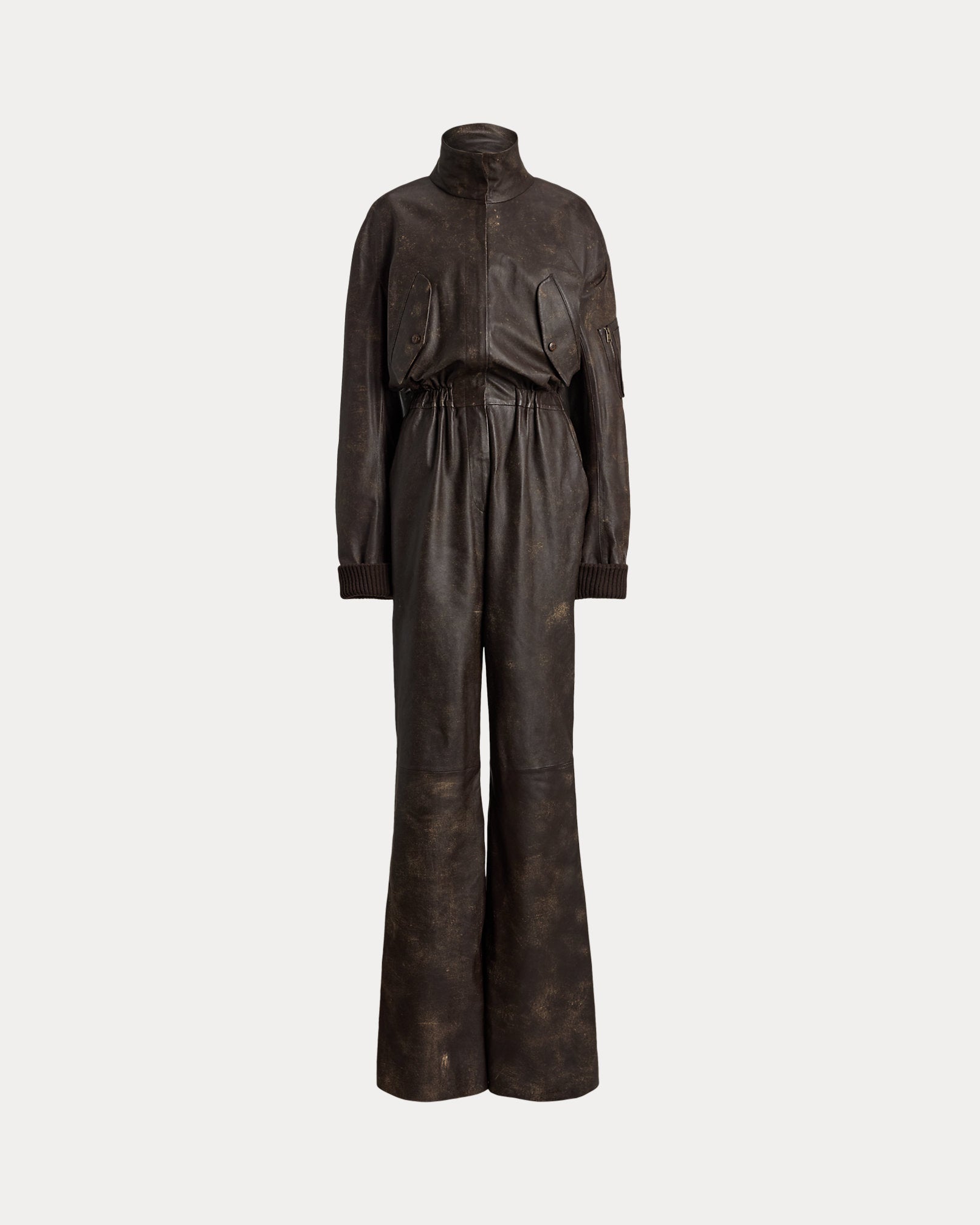 Ralph Lauren Vaughn Distressed Lambskin Jumpsuit