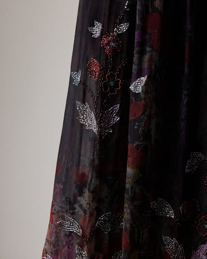 Ralph Lauren Gabriella Embellished Floral Skirt