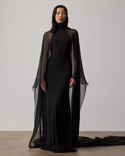 Ralph Lauren Tilly Jersey Evening Dress