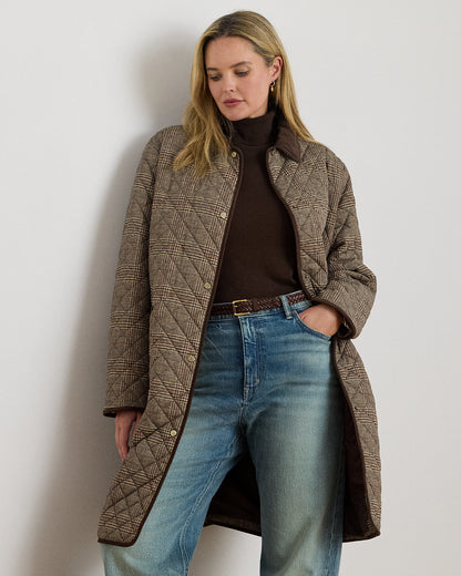 Ralph Lauren Glen Plaid CorduroyTrim Quilted Jacket