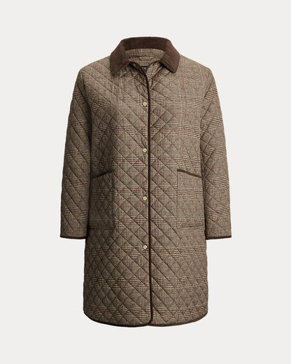 Ralph Lauren Glen Plaid CorduroyTrim Quilted Jacket