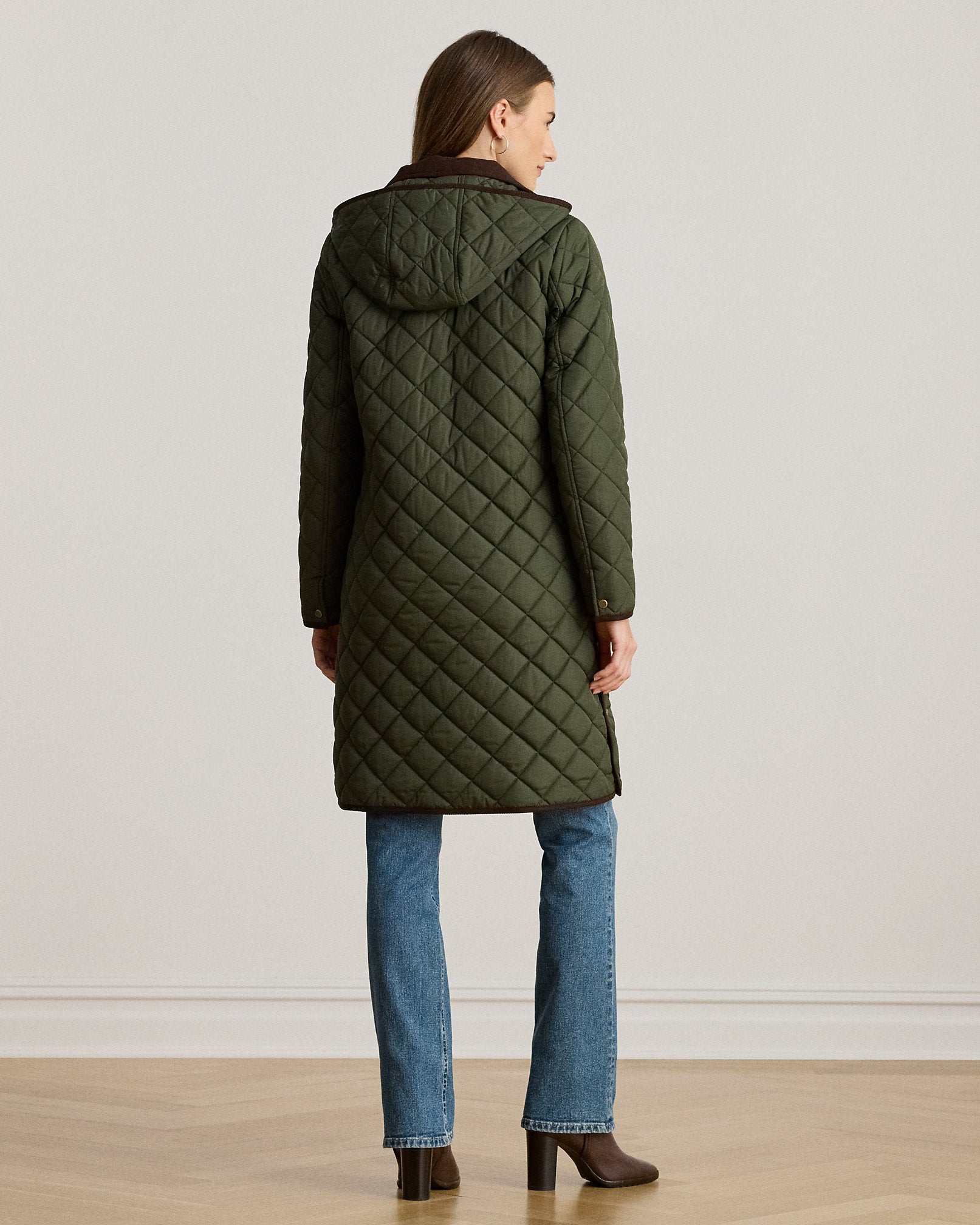 Ralph Lauren CorduroyTrim DiamondQuilted Coat