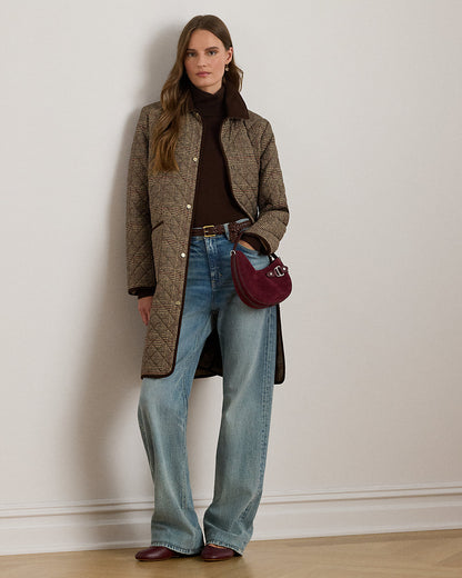 Ralph Lauren Glen Plaid CorduroyTrim Quilted Jacket