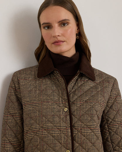 Ralph Lauren Glen Plaid CorduroyTrim Quilted Jacket