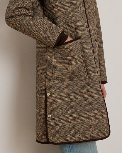Ralph Lauren Glen Plaid CorduroyTrim Quilted Jacket