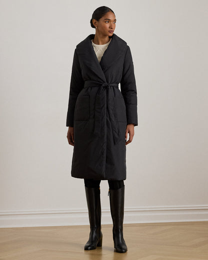 Ralph Lauren Belted OversizeCollar Puffer Wrap Coat