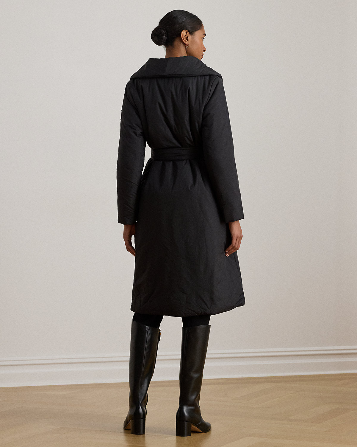 Ralph Lauren Belted OversizeCollar Puffer Wrap Coat