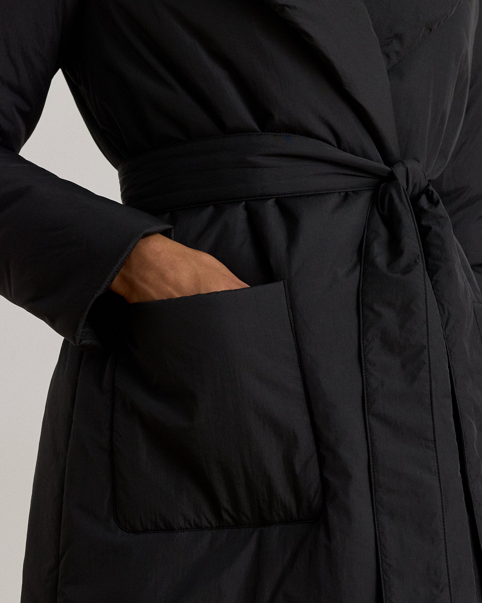 Ralph Lauren Belted OversizeCollar Puffer Wrap Coat