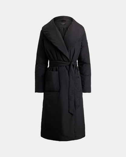 Ralph Lauren Belted OversizeCollar Puffer Wrap Coat