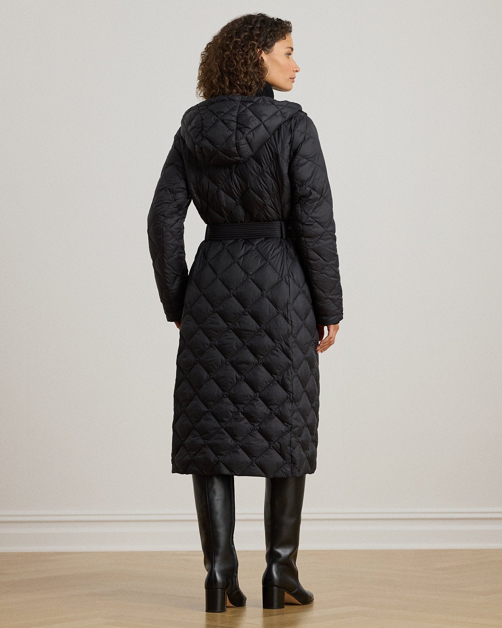 Ralph Lauren Hooded DiamondQuilted Down Maxicoat