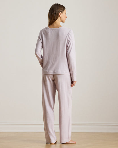Ralph Lauren Cotton Jacquard Crewneck Pajama Set