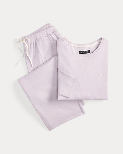 Ralph Lauren Cotton Jacquard Crewneck Pajama Set