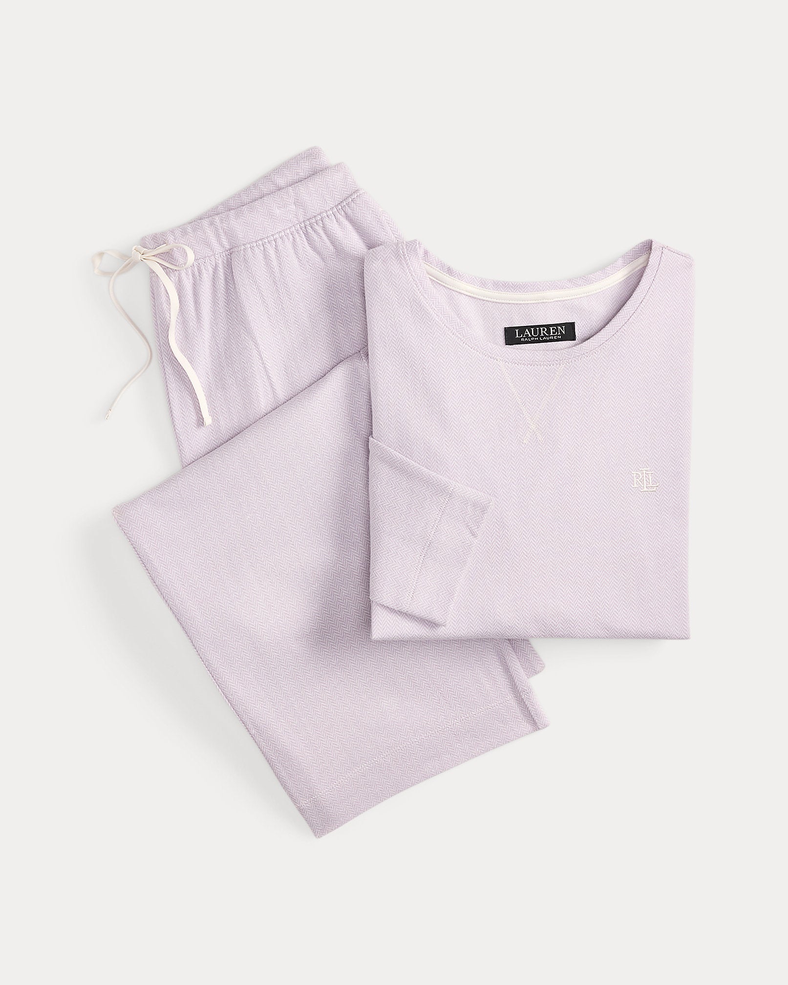 Ralph Lauren Cotton Jacquard Crewneck Pajama Set