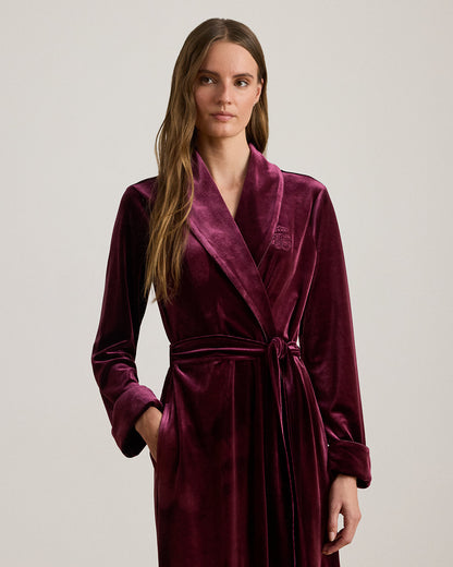 Ralph Lauren Velvet Long ShawlCollar Robe