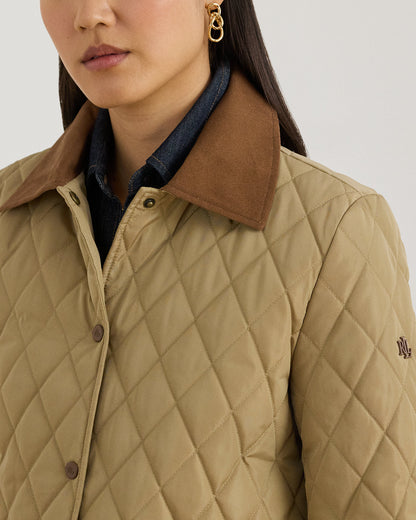 Ralph Lauren TwillTrim DiamondQuilted Barn Jacket