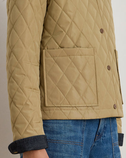 Ralph Lauren TwillTrim DiamondQuilted Barn Jacket