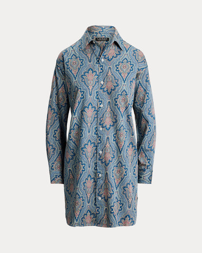 Ralph Lauren Paisley CottonBlendSateen Sleep Shirt