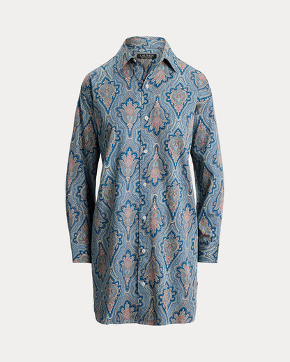 Ralph Lauren Paisley CottonBlendSateen Sleep Shirt