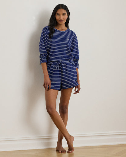Ralph Lauren Striped French Terry Boxer Pajama Set