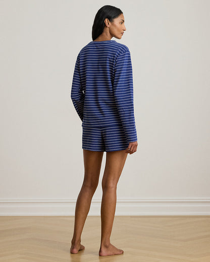 Ralph Lauren Striped French Terry Boxer Pajama Set
