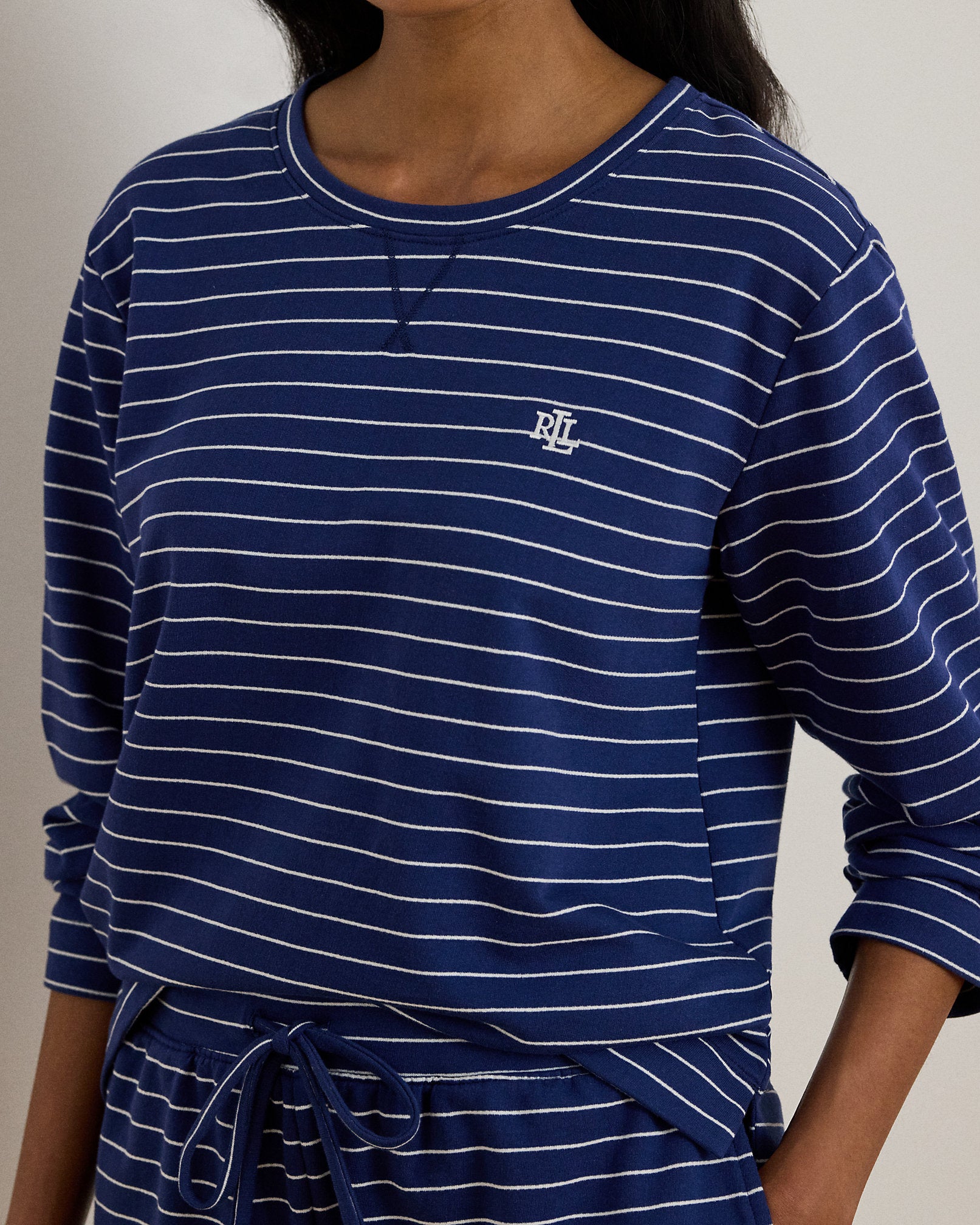 Ralph Lauren Striped French Terry Boxer Pajama Set