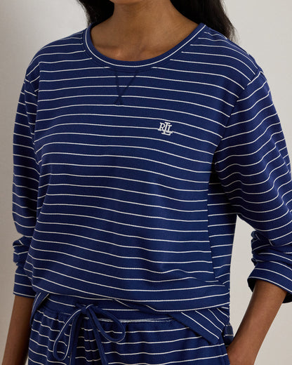 Ralph Lauren Striped French Terry Boxer Pajama Set