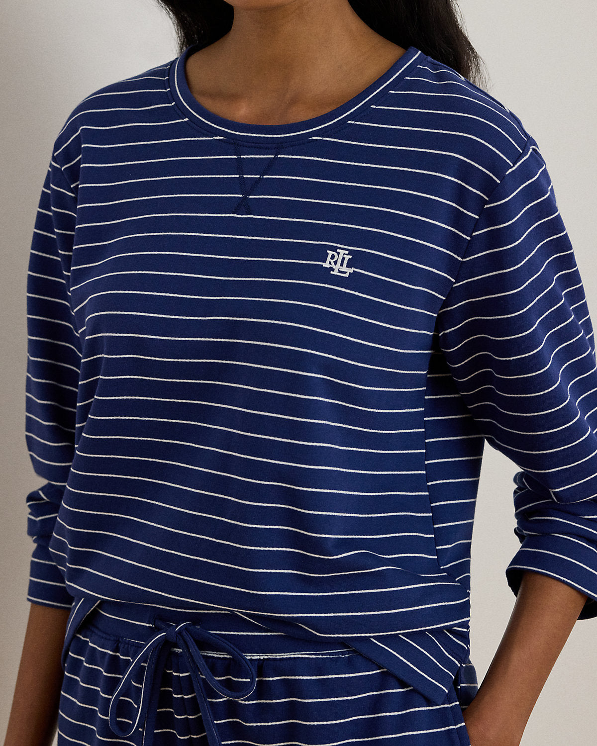 Ralph Lauren Striped French Terry Boxer Pajama Set