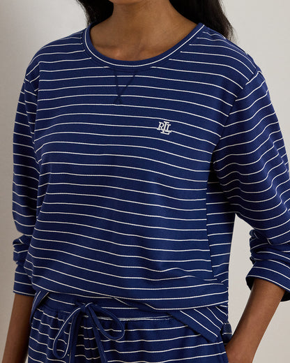 Ralph Lauren Striped French Terry Boxer Pajama Set