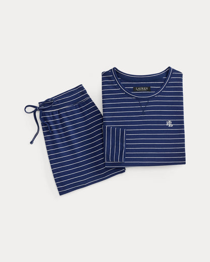 Ralph Lauren Striped French Terry Boxer Pajama Set