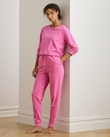 Ralph Lauren Striped French Terry Jogger Pajama Set