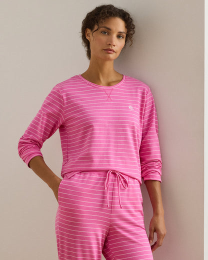 Ralph Lauren Striped French Terry Jogger Pajama Set