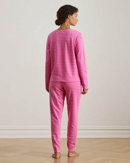 Ralph Lauren Striped French Terry Jogger Pajama Set