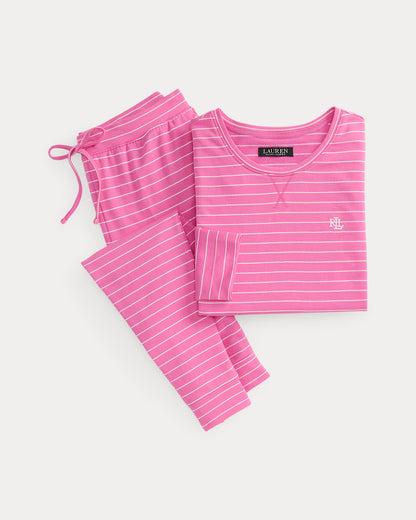 Ralph Lauren Striped French Terry Jogger Pajama Set