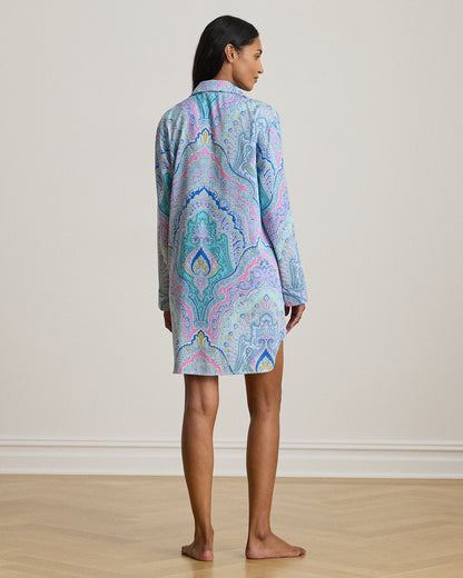 Ralph Lauren Paisley CottonBlend Sateen Sleep Shirt