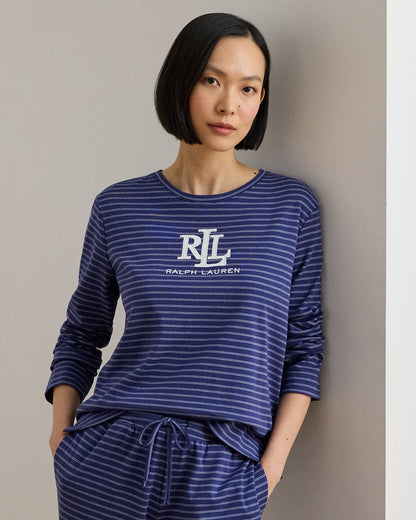 Ralph Lauren Striped CottonBlend Interlock PJ Set