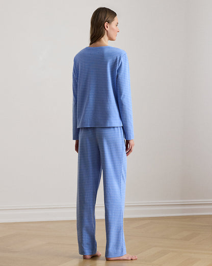 Ralph Lauren Striped CottonBlend Interlock PJ Set
