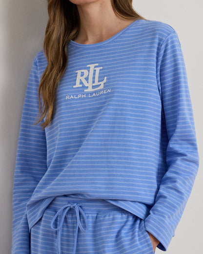 Ralph Lauren Striped CottonBlend Interlock PJ Set