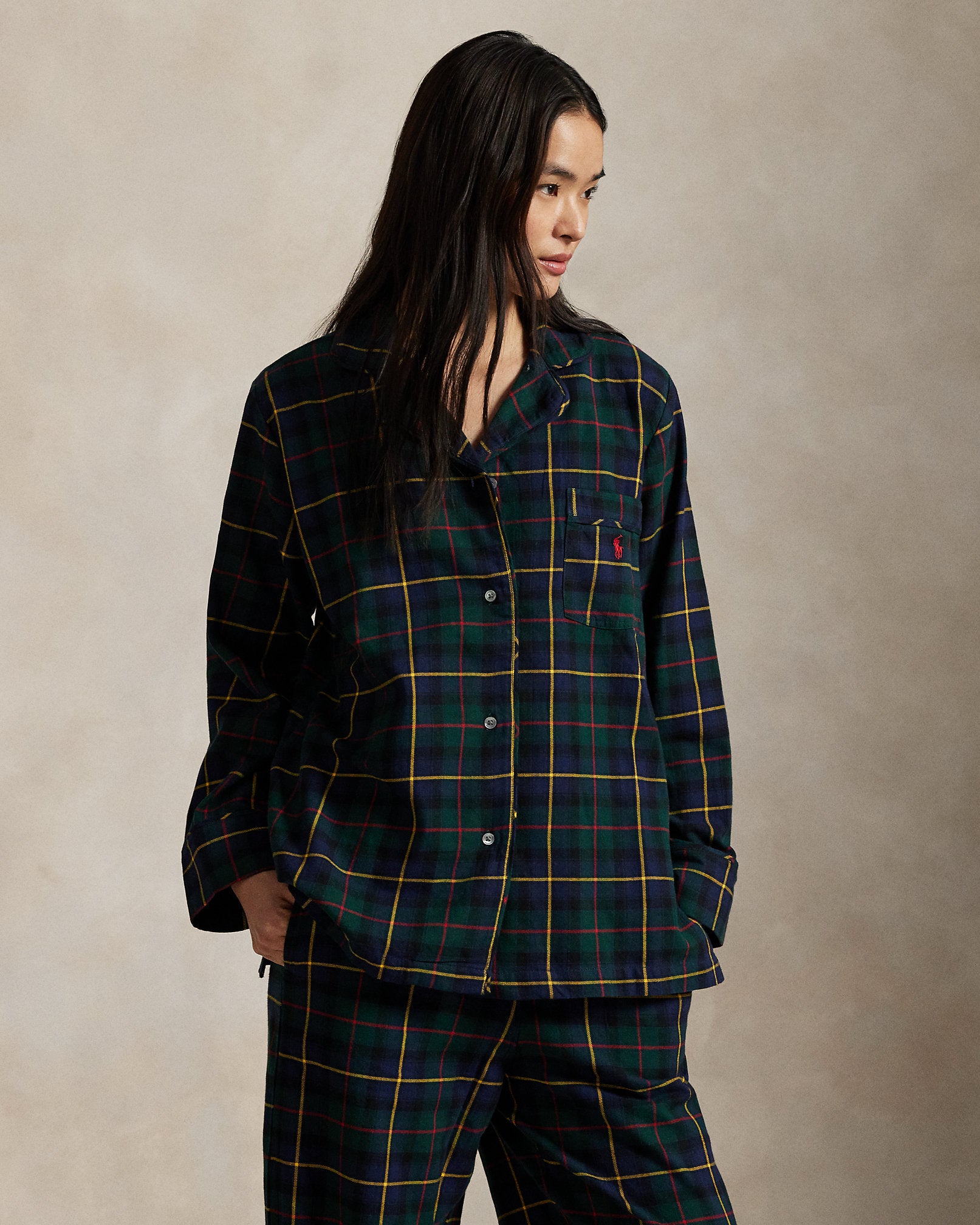 Ralph Lauren Plaid Flannel LongSleeve Pajama Set