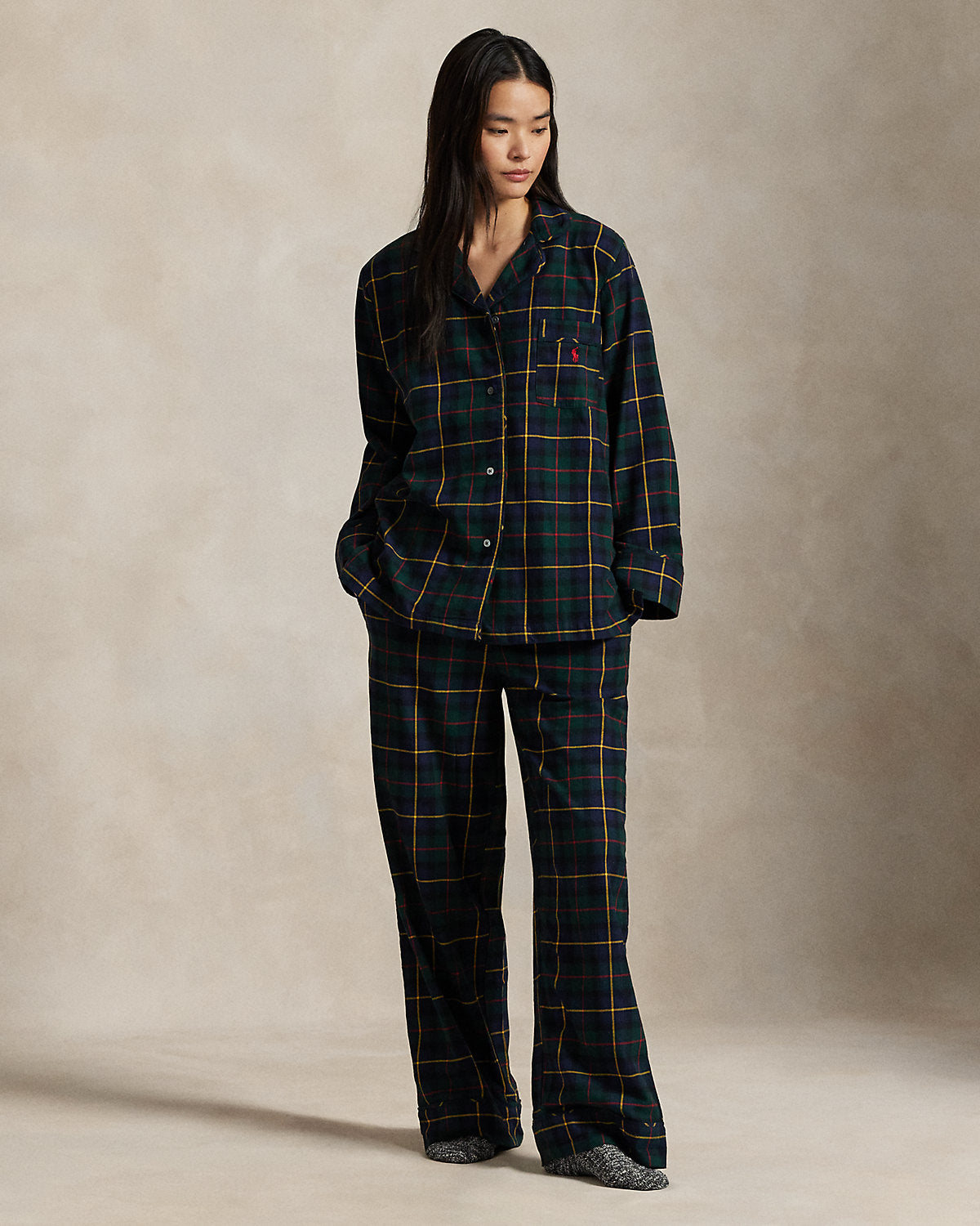 Ralph Lauren Plaid Flannel LongSleeve Pajama Set