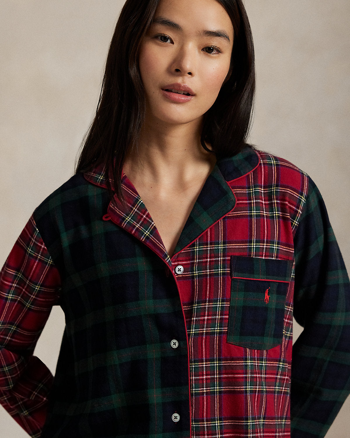 Ralph Lauren Plaid Flannel LongSleeve Pajama Set